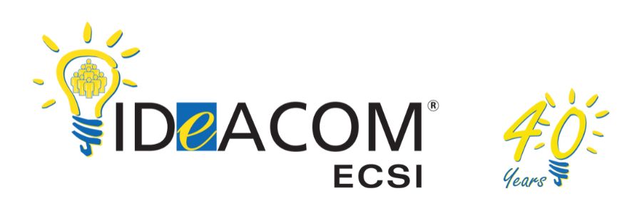 ideacom 40 year logo with R (1) ideacom 40 year logo